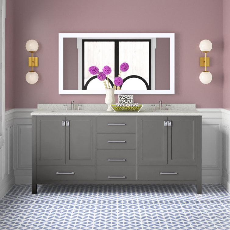 Etta Avenue™ Taya 72" Double Bathroom Vanity Set with Mirror & Reviews